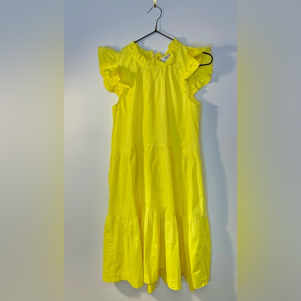 Lemon Yellow Kids Poplin Dress
